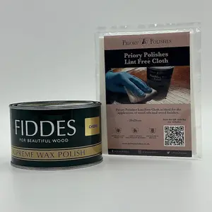 Fiddes Supreme Wax Polish, Cherry 400ml & Free Priory Polishes Lint Free Cloth