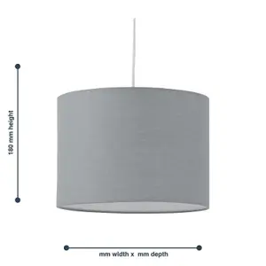 First Choice Lighting Grey Textured Cotton 25cm Pendant Lightshade