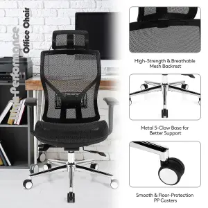 Costway Ergonomic Office Chair High-Back Mesh Executive Chair Adjustable Lumbar Support