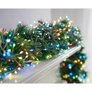 Christmas 800 Door Garland Cluster LED Lights with Copper pin wire String (5.5m) Yellow/Blue/White