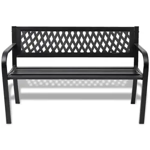 vidaXL Garden Bench 118 cm Steel Black