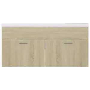 Berkfield Sink Cabinet with Built-in Basin Sonoma Oak Engineered Wood