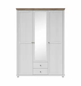 Evora 19 Hinged Wardrobe - Oak Lefkas & Abisko Ash Finish with Spacious Storage - W1540mm x H2160mm x D620mm