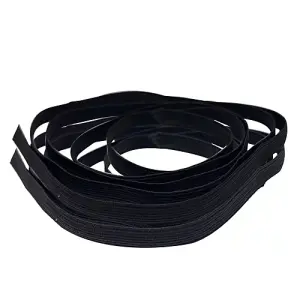 6mm Wide Flat Elastic Band, Stretchable Elastic Cord Flat Tape, Black - 5 metres