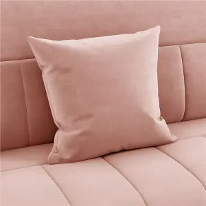 Yaheetech Pink Upholstered Sofa Couch with 2 Pillows and Gold-tone Metal Arms