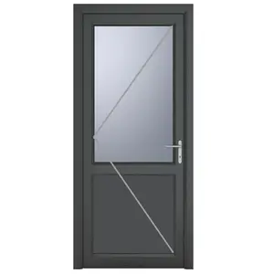 Upvc Single Door Black/White / 209cm H x 89cm W x 7cm D