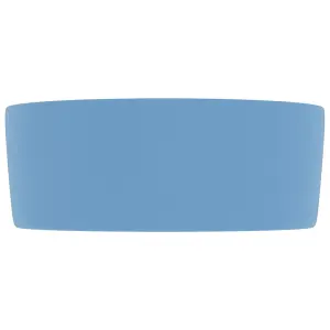 vidaXL Luxury Wash Basin Round Matt Light Blue 40x15 cm Ceramic