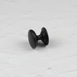 32mm Matt Black Cabinet Knob Round Cupboard Door Drawer Pull Handle Kitchen Wardrobe Furniture Replacement