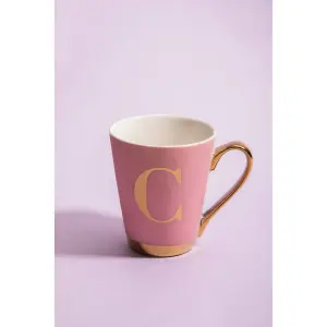 Maison by Premier Mimo Pink Frosted Deco C Letter Monogram Mug