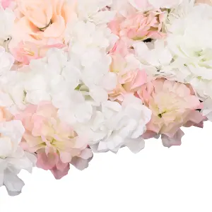 Artificial Flower Wall Backdrop Panel, 60cm x 40cm, Ivory Peach