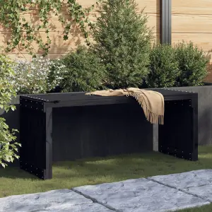 Berkfield Garden Bench Extendable Black 212.5x40.5x45 cm Solid Wood Pine