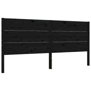 Berkfield Bed Frame with Headboard Black 200x200 cm Solid Wood