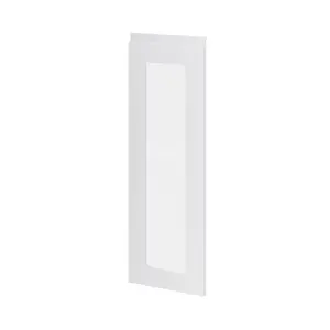 GoodHome Garcinia Integrated handle Gloss light grey Glazed Tall glazed Cabinet door (W)300mm (H)895mm (T)19mm