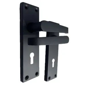 Door Handles Victorian Straight Lock Handle - Matt Black 150 x 40mm