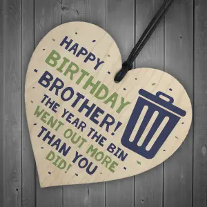 Funny Lockdown Birthday Gift For Brother Wood Heart Gift From Brother Sister