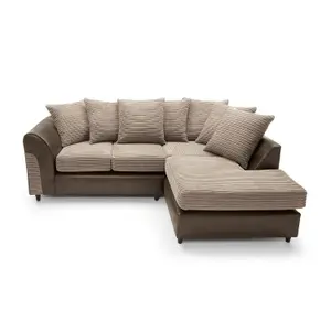 Harvey Right Facing Corner Sofa in Brown