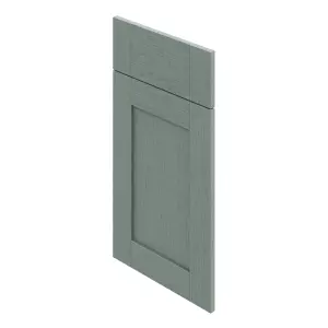 GoodHome Alpinia Painted Matt green wood effect Shaker Drawerline door & drawer front 400mm