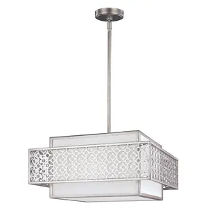 Elstead Kenney 3 Light Ceiling Pendant Bar Silver, E27