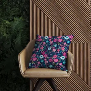 Cute Colourful Flower Pattern Outdoor Cushion 45cm x 45cm