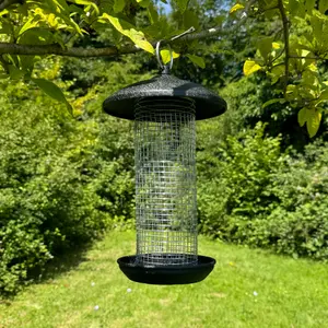 Large Hanging Steel Bird Feeders Seed, Nut and Suet (Set of 3)