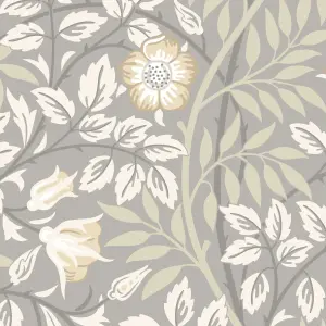 Hoopla Walls Rosehip Trail Grey Stone Smooth Matt Wallpaper