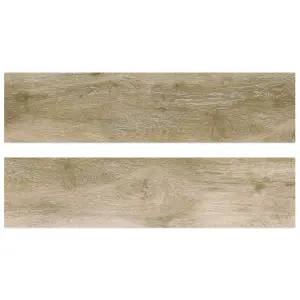 Glade Matt Oak Wood Effect Porcelain Outdoor Tile - Pack of 30, 10.85m² - (L)300x(W)1205mm