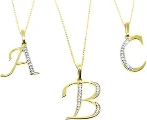 9K Gold Diamond Initial 'K' Necklace 0.05Ct