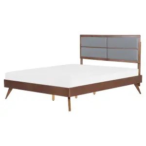 EU King Size Bed Dark Wood POISSY