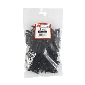 Timco - Cable Tie Plugs - Black (Size 8.0 x 40 - 100 Pieces)