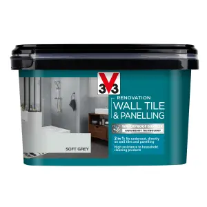 V33 Renovation Soft Grey Satinwood Wall tile & panelling paint, 2L