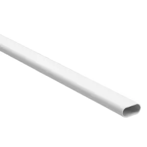 MK White Oval Trunking length,(W)20mm (L)2m