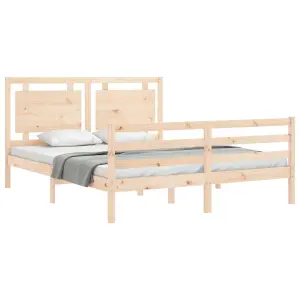 Berkfield Bed Frame with Headboard 160x200 cm Solid Wood