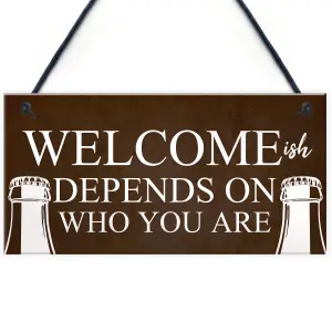 Red Ocean Funny Bar Welcome Sign Novelty Man Cave Gifts Home Bar Decor Garden Sign Gifts