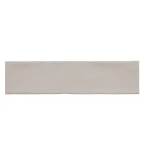 Vernisse Silver grey Gloss Plain Embossed Ceramic Indoor Wall Tile, Pack of 41, (L)301mm (W)75.4mm