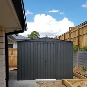 Globel 10x7ft Apex Metal Garden Shed - Anthracite Grey