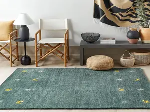 Wool Gabbeh Area Rug 160 x 230 cm Green CALTI