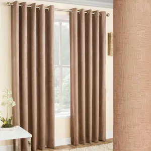 Biller Eyelet Thermal Light Reducing Curtain (Set of 2) Latte / 117cm Width x 183 cm Drop