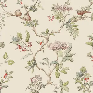 Laura Ashley Elderwood Neutral Floral Smooth Wallpaper