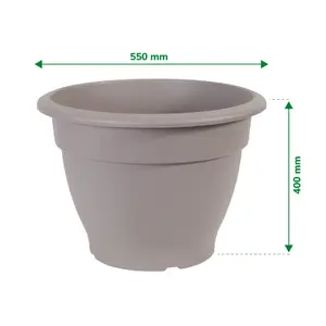 Verve Florus Taupe Bell Plastic Plant pot (Dia) 55cm, (H)40cm