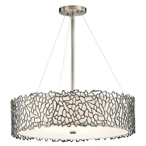 Elstead Silver Coral 4 Light Ceiling Pendant Classic Pewter, E27