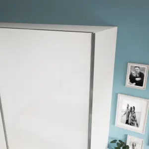 GoodHome Atomia Gloss White Sliding wardrobe door (H) 560mm x (W) 987mm, Pack of 4