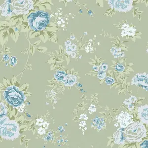 Shabby Chic by Rachel Ashwell Wild Flower Sage Floral Wallpaper