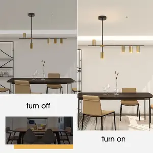 Garwarm 5-Light Gold Dimmable LED Pendant Light 30W