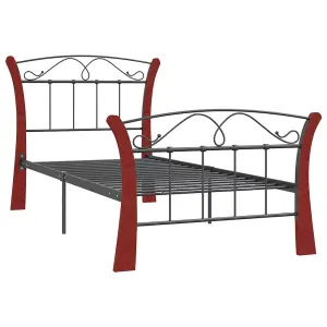 Berkfield Bed Frame Black Metal 90x200 cm