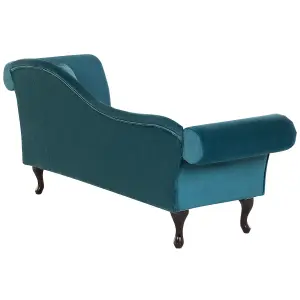 Right Hand Chaise Lounge Velvet Teal LATTES