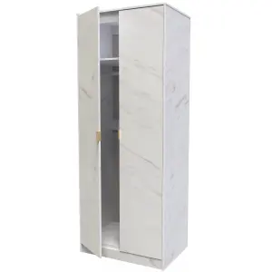 Fuji 2 Door Wardrobe in Marble (Ready Assembled)