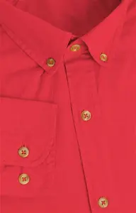 House Of Bruar Men's Sulphur Washed Cotton Shirt - Red