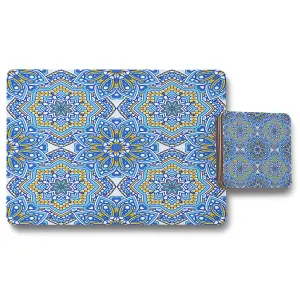 Floral and geometric embellished tiles (Placemat & Coaster Set) / Default Title