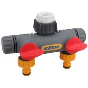 Hozelock 2 Way Tap Multi Hose Pipe Connector Watering Garden Yard & Fittings