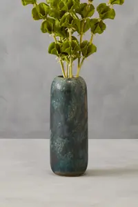 Interiors by Premier Green Vase, Boho Chic Decorative Vase, Modern and Contemporary Stoneware Tall Vase, Large Vase Decor for Home